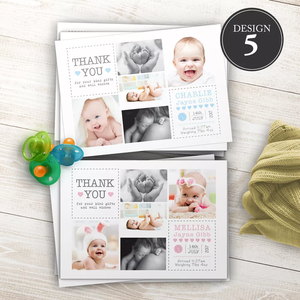 Gepersonaliseerde schattige baby-bedankkaartjes, foto-verjaardagsbedankkaartjes, ontwerp voor uitnodigingskaartjes voor een nieuwe baby's verjaardagsfeestje - Product Image 5