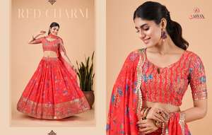 Lehenga – tenue de styliste en fausse broderie Georgette avec chemisier et dupata, fabricant de mode pour femmes - Product Image 4