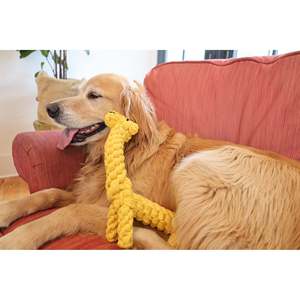 Handmade Luxury Macrame <b>Large</b> <b>Giraffe</b> Pet Chew Toy - Product Image 3