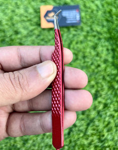 Pinces à épiler professionnelles en acier inoxydable antistatiques pour extensions de cils, 10 mm, pointe lisse, option de logo personnalisé, outil de maquillage pour le volume - Product Image 3