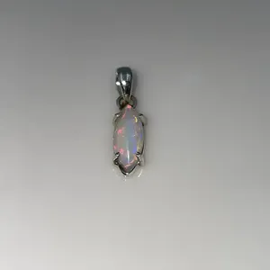 Pendentif en opale éthiopienne multi-feu fabriqué à la main en argent Sterling 925 pour enfants à la mode diamant finition lisse alliage élégant - Product Image 2