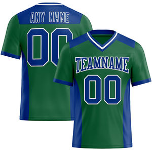 Camiseta de fútbol americano de poliéster real verde Kelly personalizada, diseño moderno, bordado, transpirable, ligero, corto de talla grande - Product Image 1