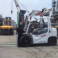 Chariot élévateur diesel d'occasion TCM FD30T6 de 3 tonnes avec hauteur de levage de 3000 mm et déplaceur latéral, en bon état de fonctionnement