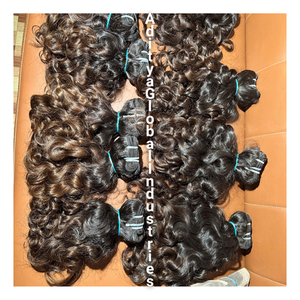 MEILLEUR FOURNISSEUR ET VENDEUR DE CHEVEUX INDIENS AVEC DES CHEVEUX CRUS 100% NON TRAITÉS BÉBÉ BOUCLES AVEC DES CUTICULES ALIGNÉES MACHINE TRAME BUNDLES - Product Image 2
