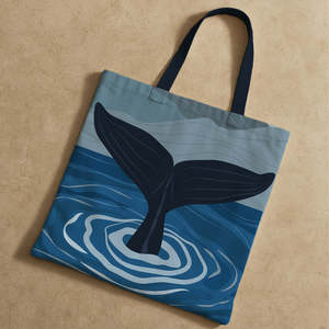 Sac fourre-tout thème océan baleine spermatique mignon, grande capacité, fermeture éclair, résistant à l'eau, écologique, brodé, couleur unie pour printemps/été - Product Image 5