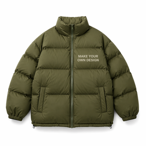 Chaqueta Acolchada con Cuello Alto y Cierre Frontal, Abrigo Grueso Aislante para Invierno, Resistente al Viento, Talla Grande, Unisex, Diseño Personalizado OEM - Product Image 1