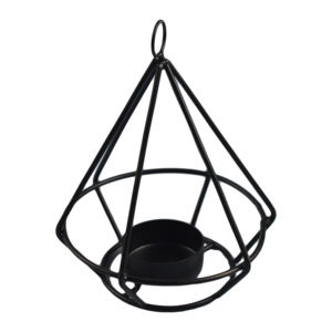 Photophore design avec finition peinte Couleur noire Idéal pour la décoration de restaurant et la décoration d'hôtel Bougeoir - Product Image 6