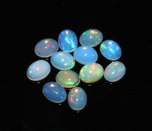 โอปอลเอธิโอเปียธรรมชาติคุณภาพสูง 12 เม็ด ขนาด 7x9 มม. รูปทรงวงรี สีเวโล แบบหลวม สำหรับทำเครื่องประดับ พร้อมคุณสมบัติการเปลี่ยนสี/เปล่งไฟ - Product Image 2