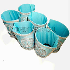 Maçonnique Regalia Craft Officer Cuff Gauntlet Paire Brodé En Cuir et Tissu avec Ruban pour Utilisation Franc-Maçon - Product Image 6