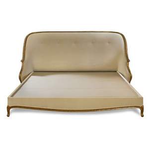 Lit à la française Cadre en bois Crème Luxe - Product Image 4