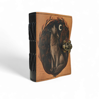Journal en cuir fait main A5 imprimé loup hurlant Design Vintage rustique écologique journal en papier sans acide pour la journalisation
