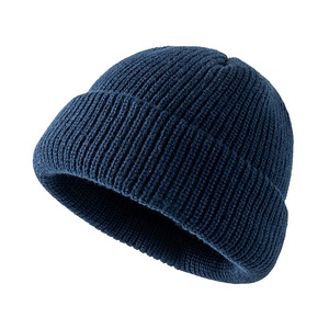 Gran oferta, gorro de punto cálido de Color sólido, gorro de acrílico de un solo puño, gorro de invierno, gorro de punto informal de diseño personalizado - Product Image 3