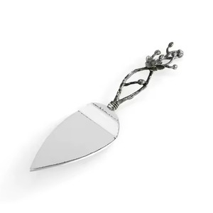 Juego de cuchillo y servidor para pastel de acero espejado con mangos de resina con tema de nácar elegantes para bodas celebraciones de lujo - Product Image 4