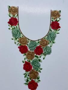 Patch de col de cou de luxe avec broderie détaillée et travail de paillettes sur un tissu en filet doux pour la mode de chemisier de robe saree kurti - Product Image 2