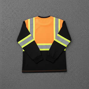 T-shirt homme en polyester uni, haute visibilité, conforme à la norme ANSI Classe 2, imperméable, réfléchissant, avec éclairage LED, personnalisable en gros - Product Image 4