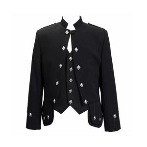 Escocesa Azul Príncipe Charlie Chaqueta Kilt Y Chaleco De 3 Botones Por Encargo Hecho A Mano - Product Image 4
