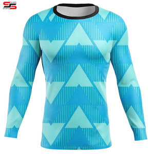 Sublimación Impreso Spandex Bjj Quick Dry Hombres Camisa de compresión Top Manga larga Deportes Baselayer Running Dry Rash Guard - Product Image 4