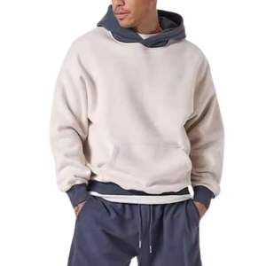 Sudadera con Capucha de Forro Polar para Hombre, Ajuste Regular, Bolsillos, Estilo Urbano, Hombros Caídos, Tejido Pesado de 430g, Secado Rápido, Teñido Liso, Impermeable - Product Image 4