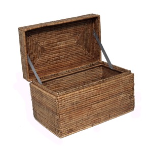 Rattan <b>basket</b> <b>with</b> opening <b>lid</b> Handmade Storage <b>Basket</b> Wholesale eco-friendly Made in Viet Nam - Product Image 1