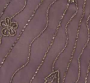 Sequin soie mousseline de soie Floral Vintage robe manches courtes perlé ajusté droite courte longueur formelle fête décontracté taille naturelle - Product Image 6