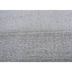 Basis Grey & Black Hand Loom Viscose <b>Rug</b> Solid Color HPV-7020 for Home Use - Product Image 3