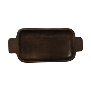 Vente en gros de plateau de service rectangulaire en bois de manguier à bord arrondi marron naturel foncé décoratif pour la maison hôtel approvisionnement en vrac pour - Product Image 2