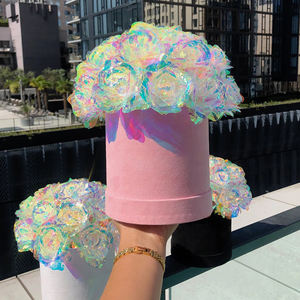 2024 cadeaux de fête des mères fleur artificielle colorée éternelle rosas dose <span class=keywords><strong>fausse</strong></span> <span class=keywords><strong>rose</strong></span> immortelle pour toujours galaxie roses dans une boîte pour maman - Product Image 1