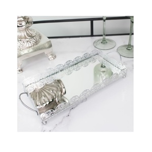 Nouveau cadre en métal de forme rectangulaire avec miroir dans la Base centrale et avec poignées et Base aux pieds - Product Image 1