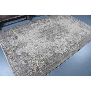 พรมตุรกีขนาดใหญ่ 5.5x8.9 ฟุต ลายจุดสีเทาวินเทจ - Product Image 2