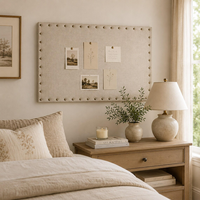 Tableau d'affichage en lin neutre, tissu artisanal, plusieurs tailles disponibles