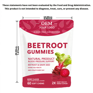 Permen Kunyah Rasa Berry OEM Private Label Beetroot Grape Seed Gummies 60 Soft Chews - Product Image 6