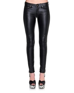 Pantalones de cuero PU rosa, cintura media, diseño apilado suelto para entrenamiento de Yoga, entrenamiento de invierno informal, pantalones de moda en blanco gruesos y cálidos - Product Image 4