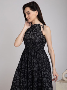 บล็อกมือพิมพ์ตัดรายละเอียดด้านหลังชุดคัม kurti ผ้าฝ้ายดอกไม้ยาวแม็กซี่ดีไซเนอร์ kurti สําหรับผู้หญิง - Product Image 6