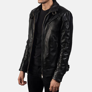 Vestes de Motard en Cuir de Bonne Qualité pour Hommes Moto Vintage Noir en Détresse Véritables Vestes de Motard pour Motards - Product Image 2