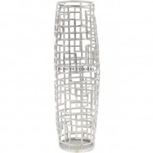 Nuevo diseño de patrón llegada acabado plateado brillante pulido aluminio fundido florero Decoración de mesa y suministros de centro de mesa - Product Image 5