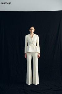 Pantalones anchos de tela de alta calidad para mujer, PANTALONES SILAS acampanados, 88% algodón, 11% poliéster, 1% Spandex, ropa lujosa para mujer - Product Image 3