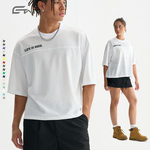 Custom Men's Boxy Oversized Retro Soccer <b>Jersey</b> American OEM High Quality Polyester Unisex Blank Solid Crew Neck - Product Image 4
