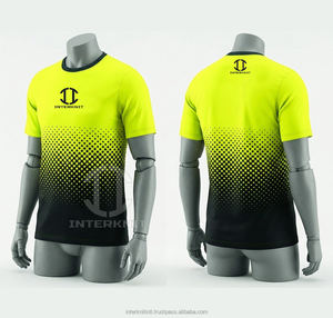 T-shirt de sport à manches courtes en coton/polyester léger de haute qualité, vert et noir, séchage rapide, sublimation, logo personnalisé, unisexe, pour homme - Product Image 5