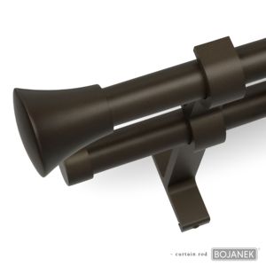 BOJANEK Double Curtain Rod 19 + 19 mm Carbon Steel Traditional Different Lengths Different Finials Colors Easy Customization - Product Image 2