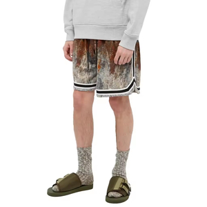 High Street Style Breathable Basketball <b>Shorts</b> Side Zippers Pockets Custom Sublimation Double Layer Sports <b>Mesh</b> <b>Short</b> - Product Image 3