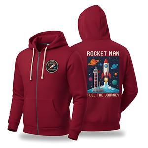 Sweat à capuche personnalisé écologique pour homme, imprimé graphique, impression en relief, coton biologique, tricoté, teinture unie, vêtements durables - Product Image 2