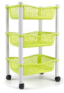 Yellow Sturdy Durable Heavy Duty Rolling Cart for Kitchen Office Bathroom Storage Trolley 3 Tier <strong>Vegetable</strong> <strong>Rack</strong> <strong>on</strong> <strong>Wheels</strong> - Product Image 3