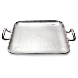 Vintage & Handmade Stainless Steel <b>Snack</b> Serving Tray with Handle for Wedding Parties Serving Tray For Home Restaurants Hotels - Product Image 4
