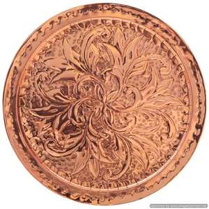 Plateau rond en cuivre avec poignée en laiton Nouveau design Décoration Fantaisie Luxe Meilleure qualité Poignée en laiton Plateau Ustensiles de table - Product Image 3