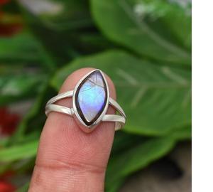 Ammolite Gemstone <b>Ring</b> Handmade in 925 Sterling Silver Solid Silver <b>Statement</b> Jewelry <b>Ring</b> <b>for</b> <b>Women</b> Multicolor Crystal <b>Ring</b> - Product Image 3