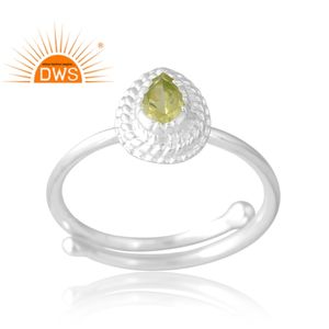 Bague en pierre précieuse péridot naturel argentée, best-seller, bijoux personnalisés pour femmes, cadeau pour elle, fabricant de bijoux indien - Product Image 1