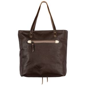 Vente chaude Style Vintage À La Main Sculpture En Cuir De Fourrure De Vachette Sac Fourre-Tout Femmes Fermeture À Glissière À La Mode Antique Look Toile Doublure - Product Image 3