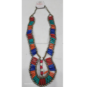 Fait à la main en argent sterling turquoise et rose rêve Mojave collier de pierres précieuses collier de guérison cadeau pour les femmes - Product Image 1