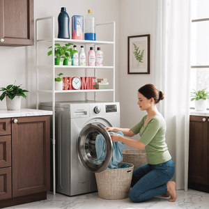 Scaffale Organizzatore Multiuso a 3 Ripiani in Acciaio per Bagno e Lavanderia - Product Image 6