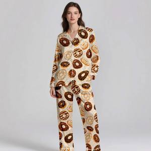 Digital Print Summer Adult <b>Pajama</b> Set Silk Satin Soft Comfortable Breathable Luxury 2 Pieces - Product Image 4